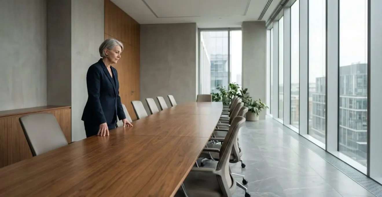 Professional accountant demonstrating leadership presence in corporate meeting