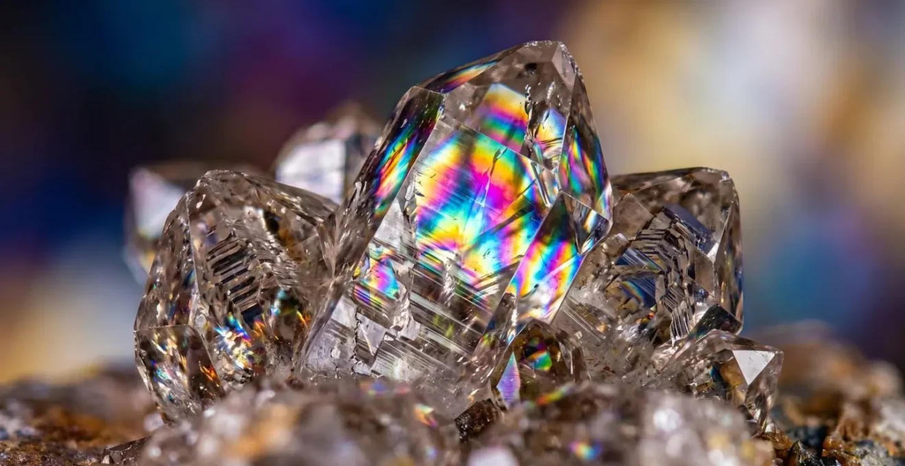 A macro view of crystalline structures refracting light, symbolizing the transformation of data into predictive insights.