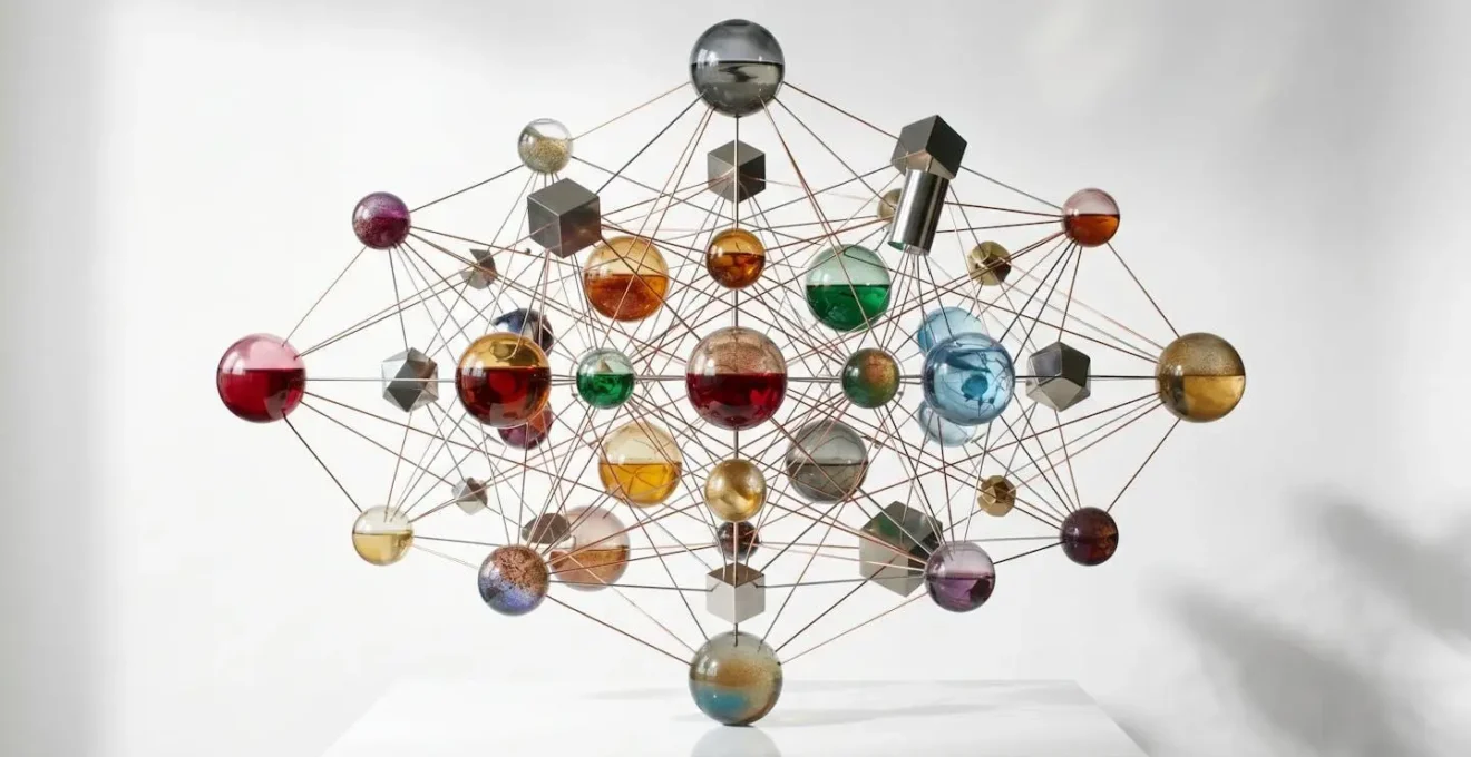 Abstract visualization of global corporate structure with interconnected nodes representing different jurisdictions