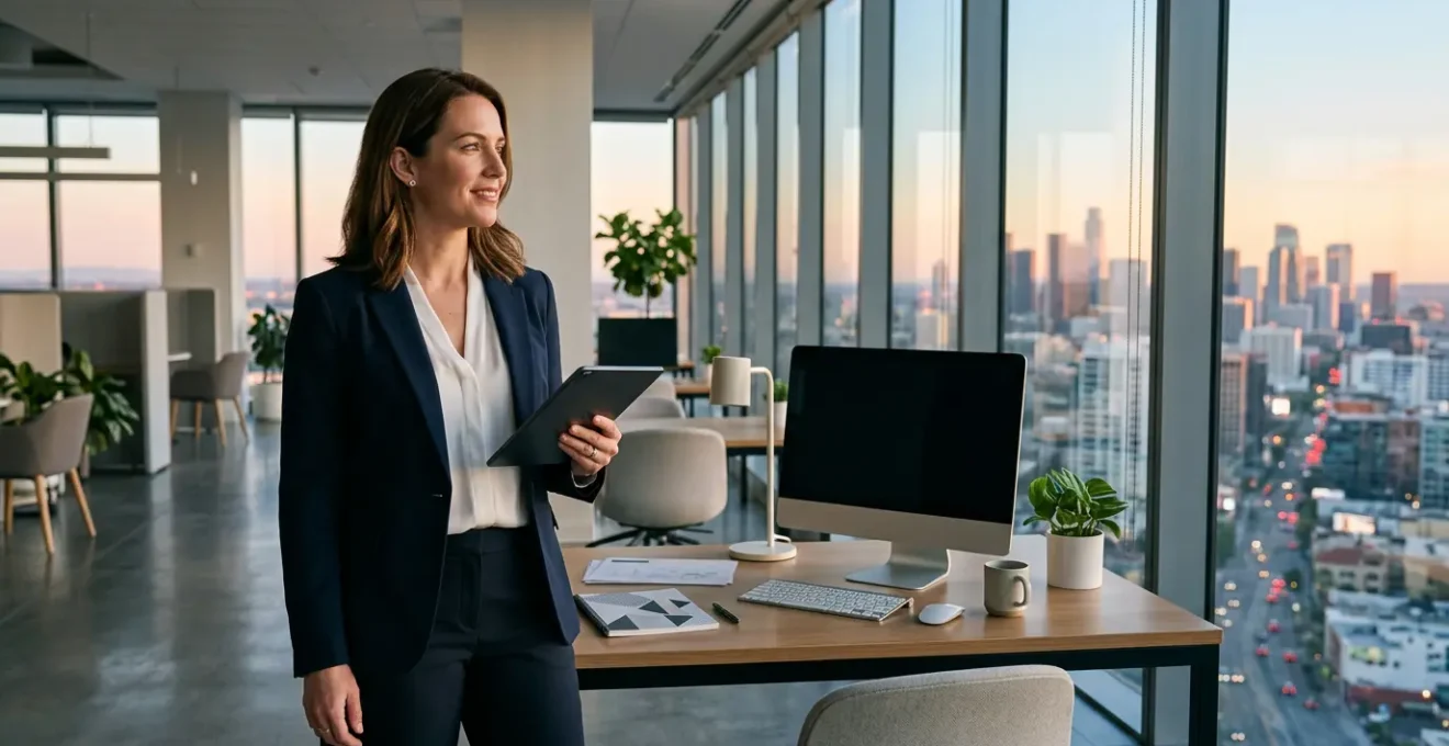 Professional accountant achieving work-life balance in modern office